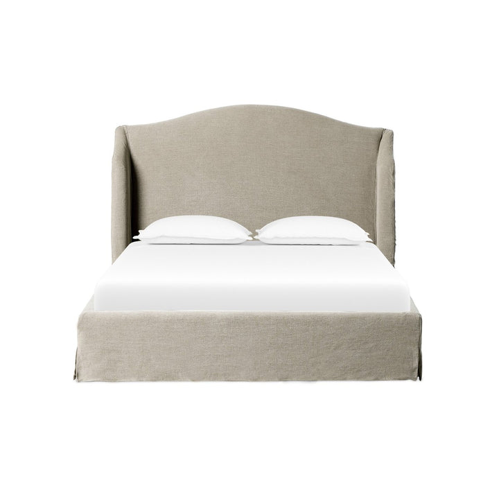 Cheryl Slipcover Bed - Queen - Broadway Stone