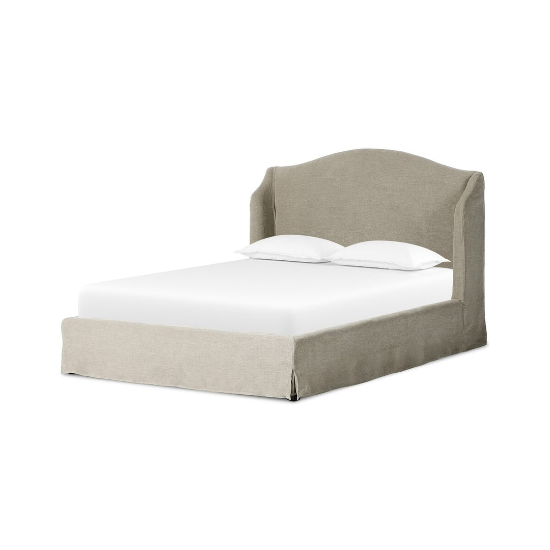 Cheryl Slipcover Bed - Queen - Broadway Stone