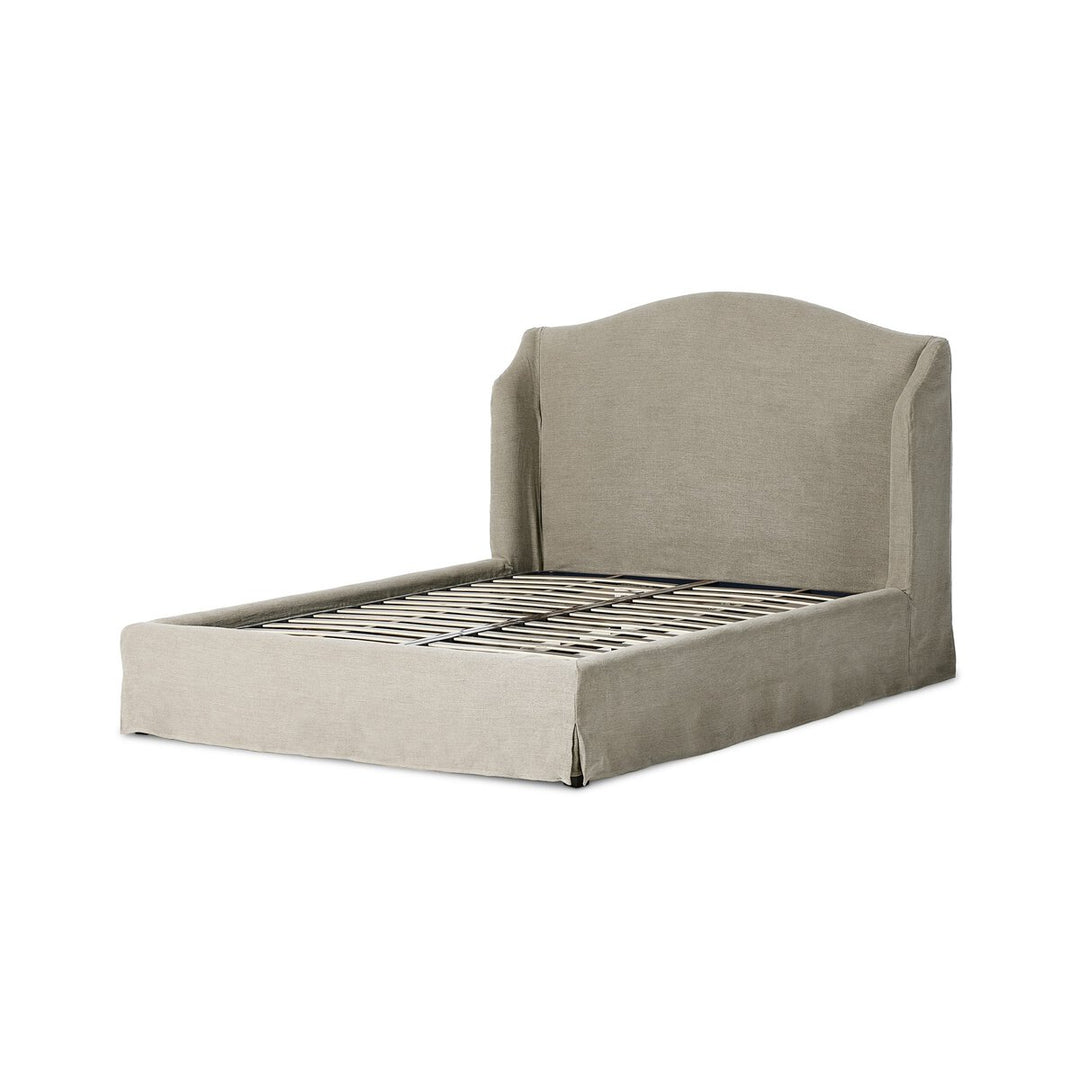 Cheryl Slipcover Bed - Queen - Broadway Stone