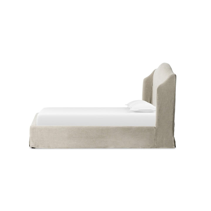 Cheryl Slipcover Bed - Queen - Broadway Stone