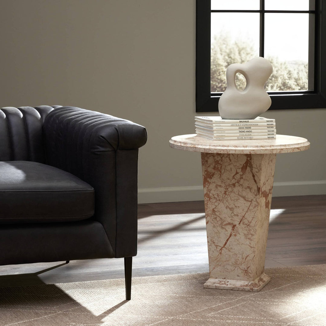 Everett End Table - Desert Taupe Marble