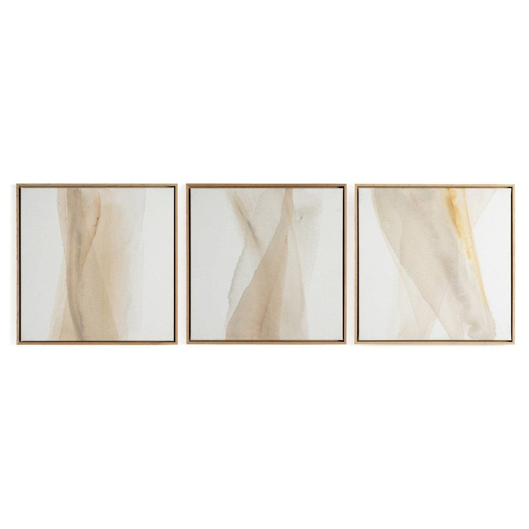 Gentle Waves Triptych by Jess Engle - Vertical Grain White Oak Floater