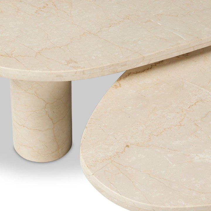 Noah Coffee Table Set - Cream Marble