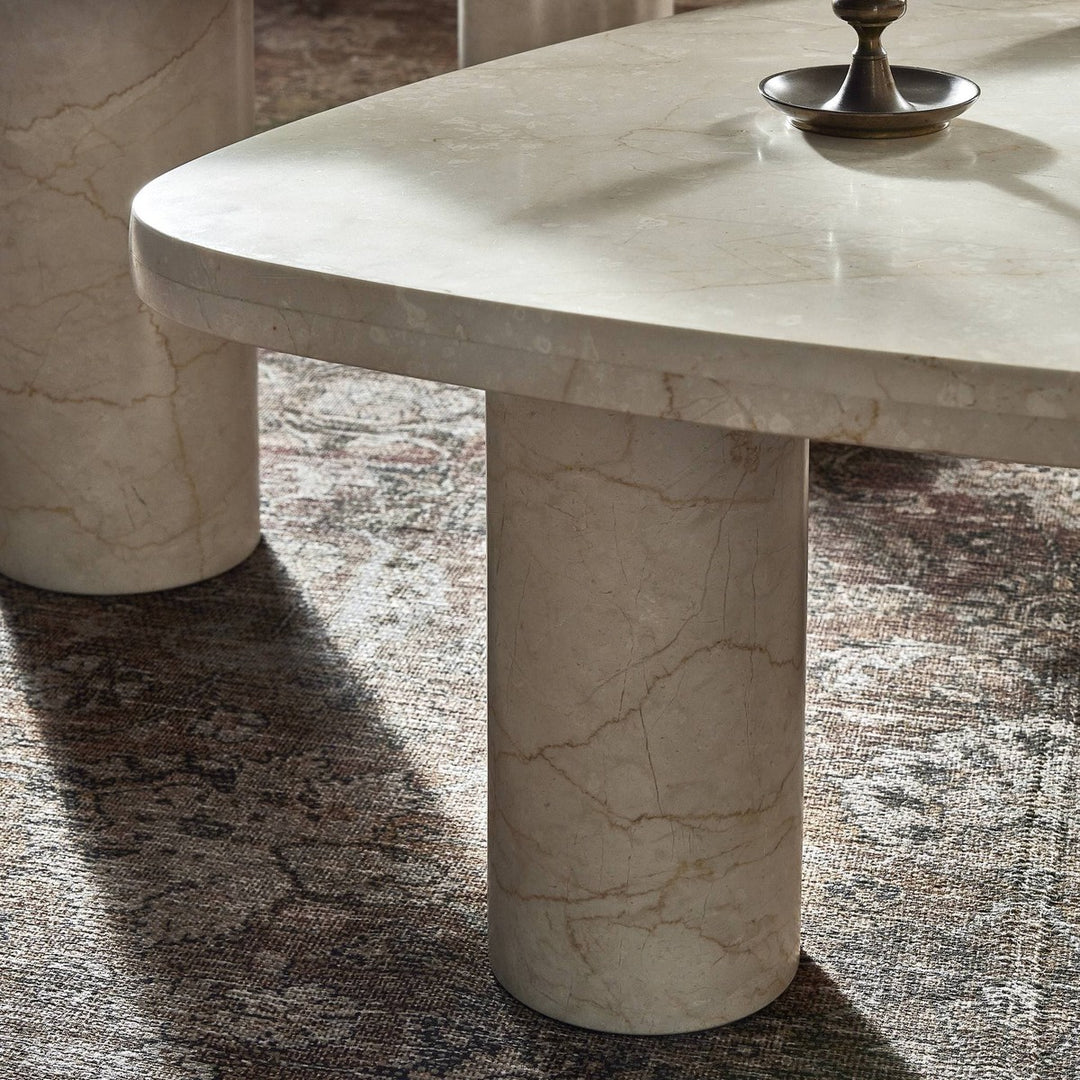 Noah Coffee Table Set - Cream Marble