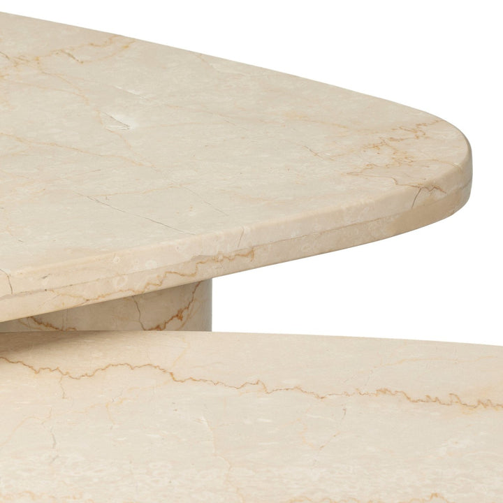 Noah Coffee Table Set - Cream Marble