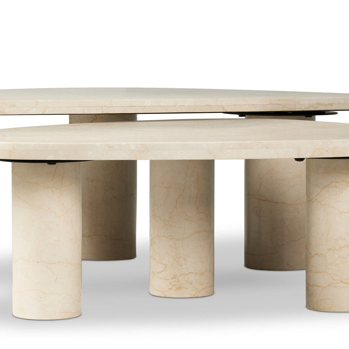 Noah Coffee Table Set - Cream Marble