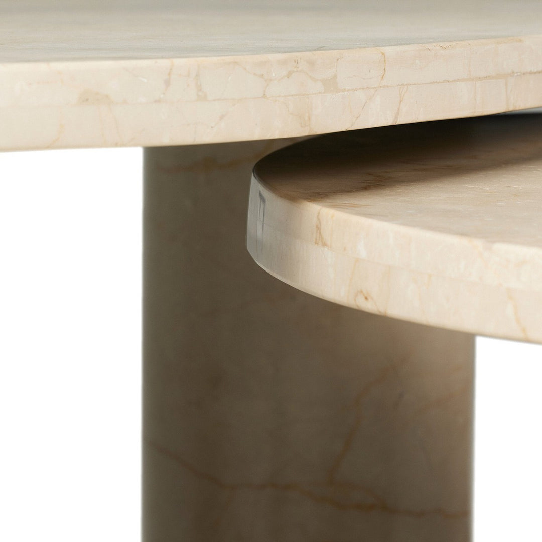 Noah Coffee Table Set - Cream Marble