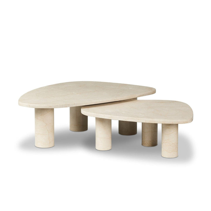 Noah Coffee Table Set - Cream Marble