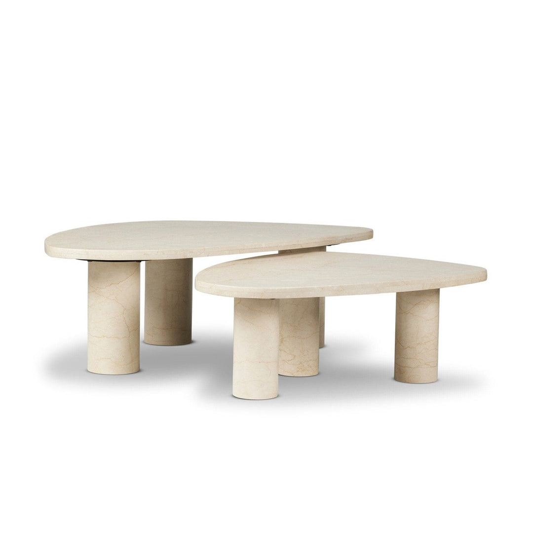 Noah Coffee Table Set - Cream Marble