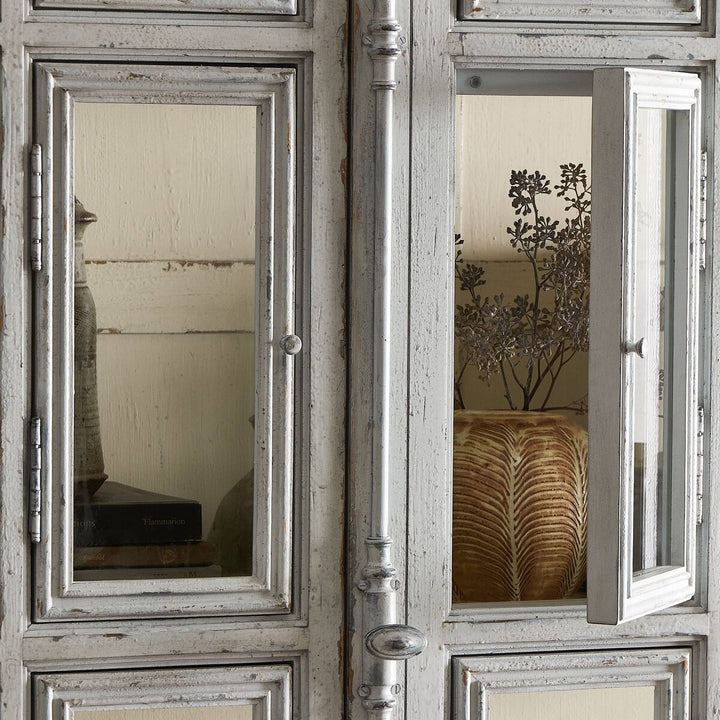 The "You Will Need Many Hinges" Cabinet - Distressed Grey Blue