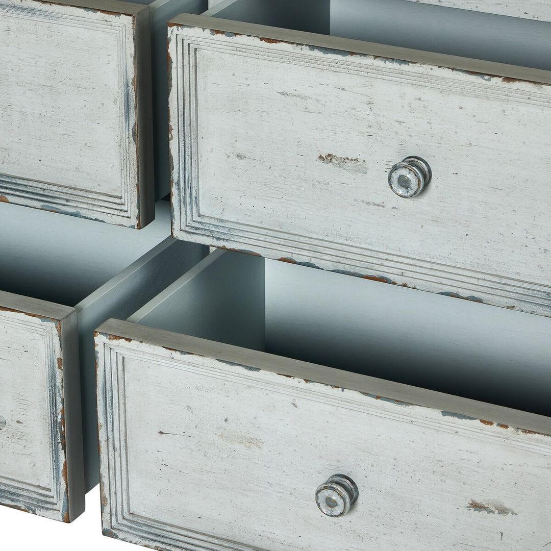 The "You Will Need Many Hinges" Cabinet - Distressed Grey Blue