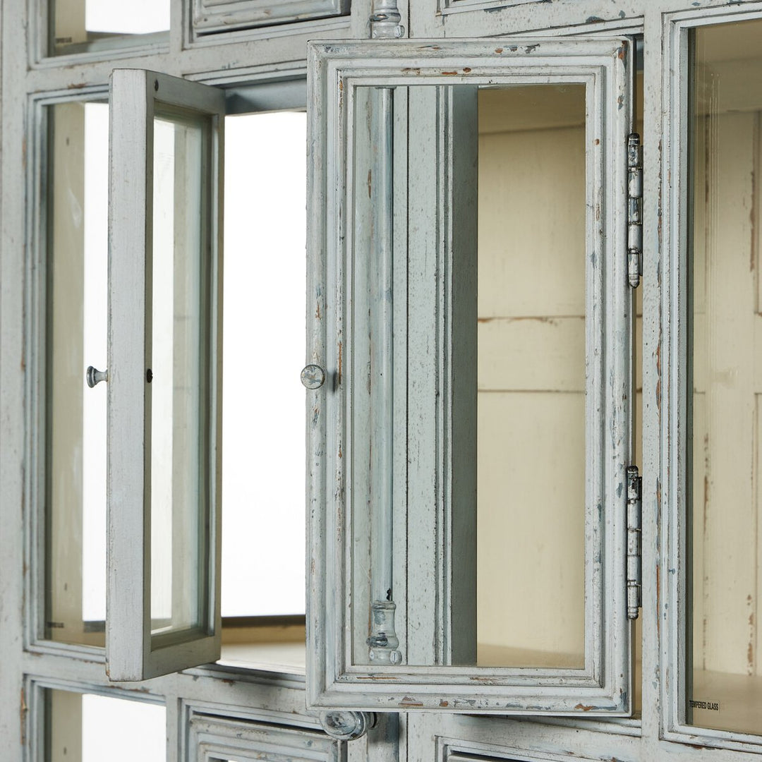 The "You Will Need Many Hinges" Cabinet - Distressed Grey Blue