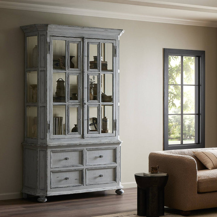 The "You Will Need Many Hinges" Cabinet - Distressed Grey Blue