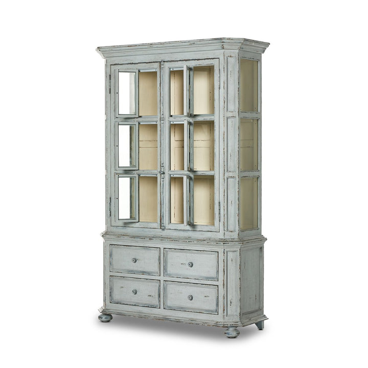 The "You Will Need Many Hinges" Cabinet - Distressed Grey Blue