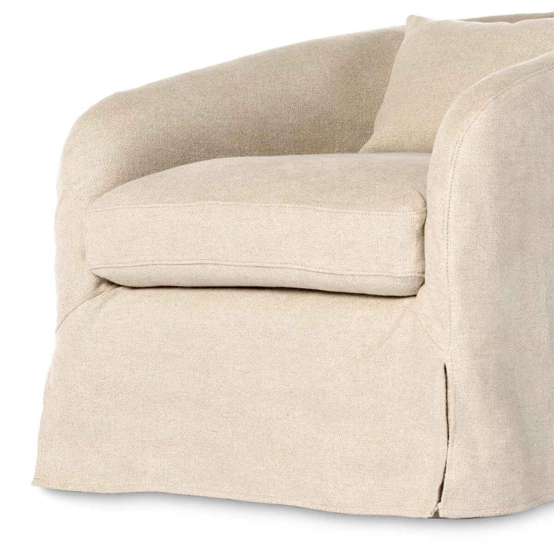 Malibu Slipcover Swivel Chair - Flanders Flax