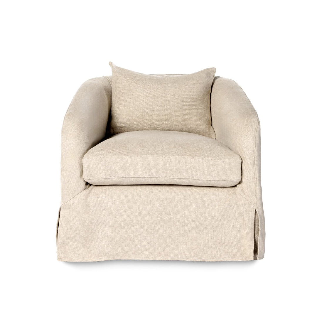 Malibu Slipcover Swivel Chair - Flanders Flax