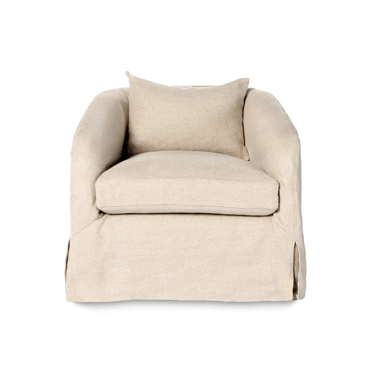 Malibu Slipcover Swivel Chair - Flanders Flax