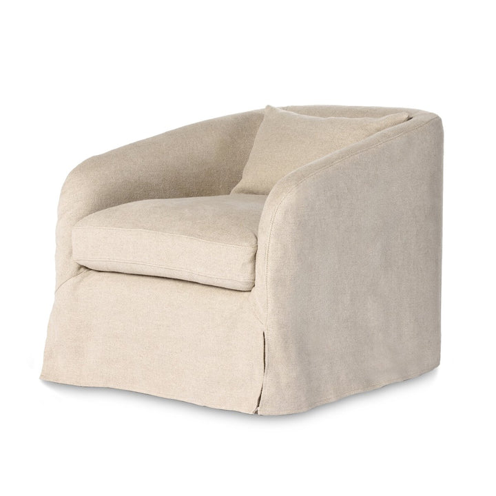 Malibu Slipcover Swivel Chair - Flanders Flax