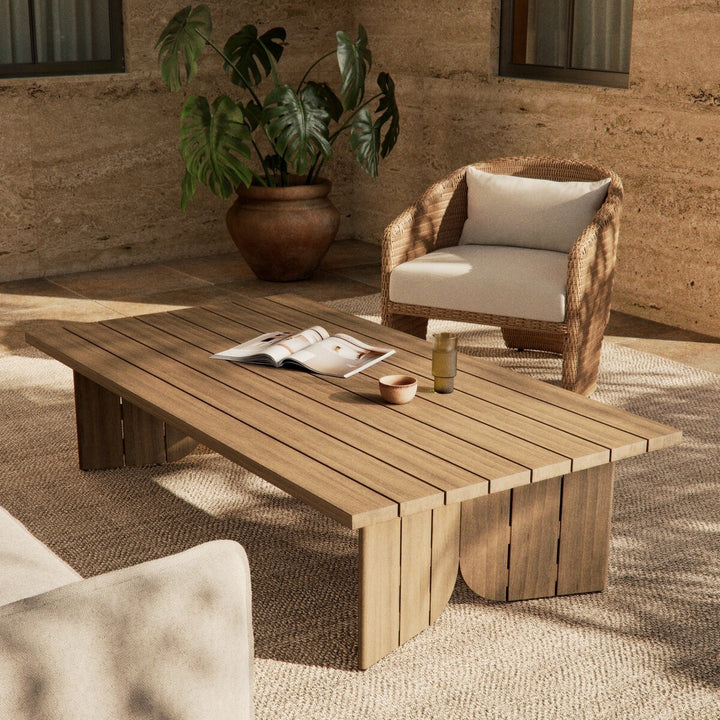 Odette Outdoor Coffee Table - Washed Brown