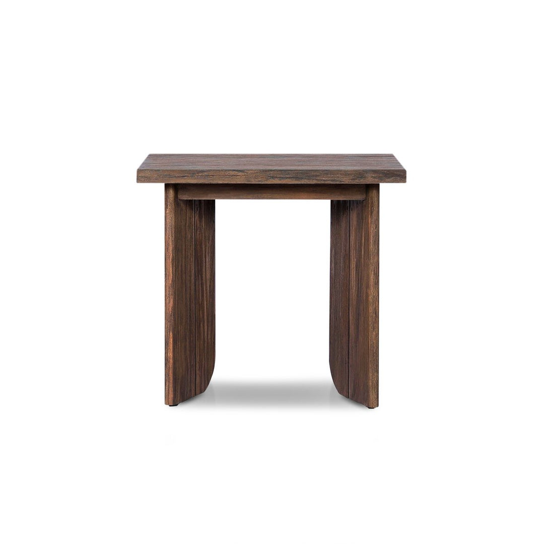 Odette Outdoor End Table - Stained Saddle Brown