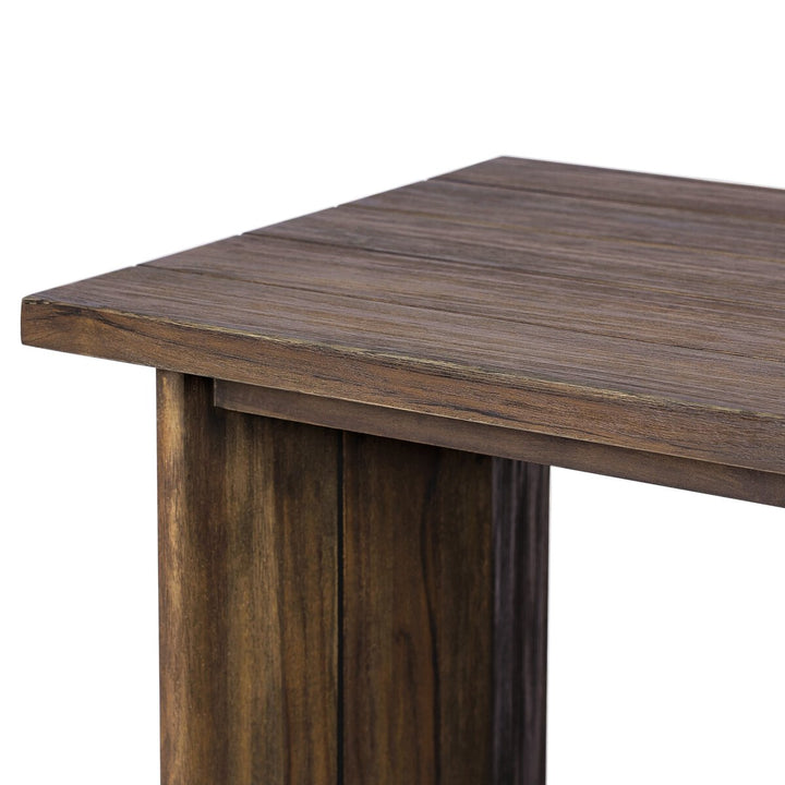 Odette Outdoor End Table - Stained Saddle Brown