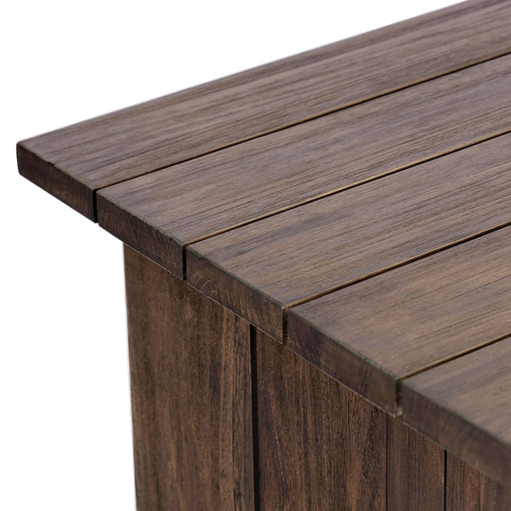 Odette Outdoor End Table - Stained Saddle Brown