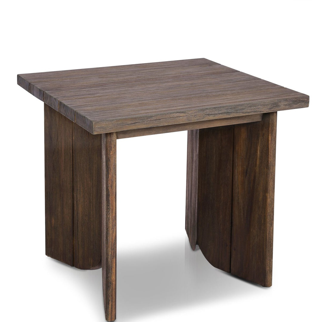 Odette Outdoor End Table - Stained Saddle Brown