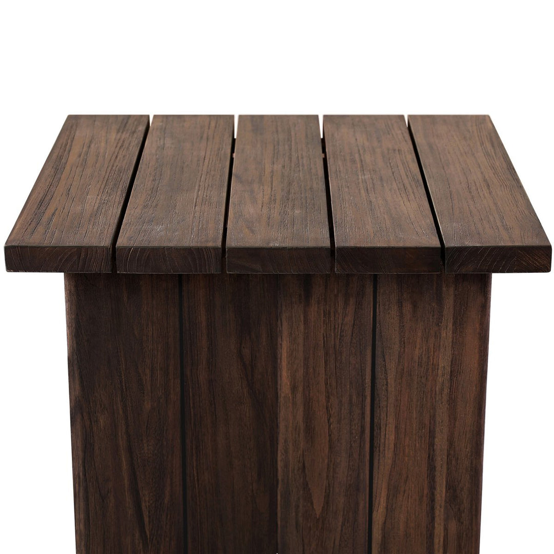 Odette Outdoor End Table - Stained Saddle Brown