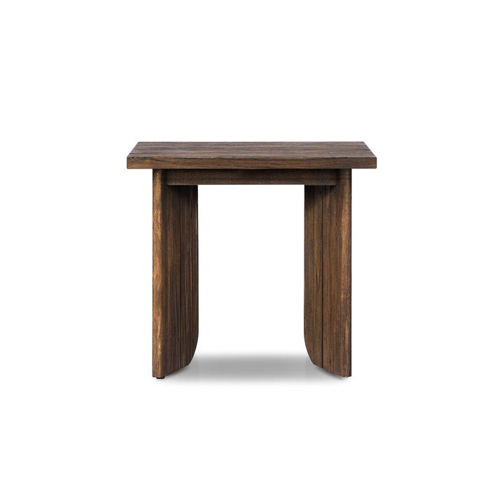 Odette Outdoor End Table - Stained Saddle Brown