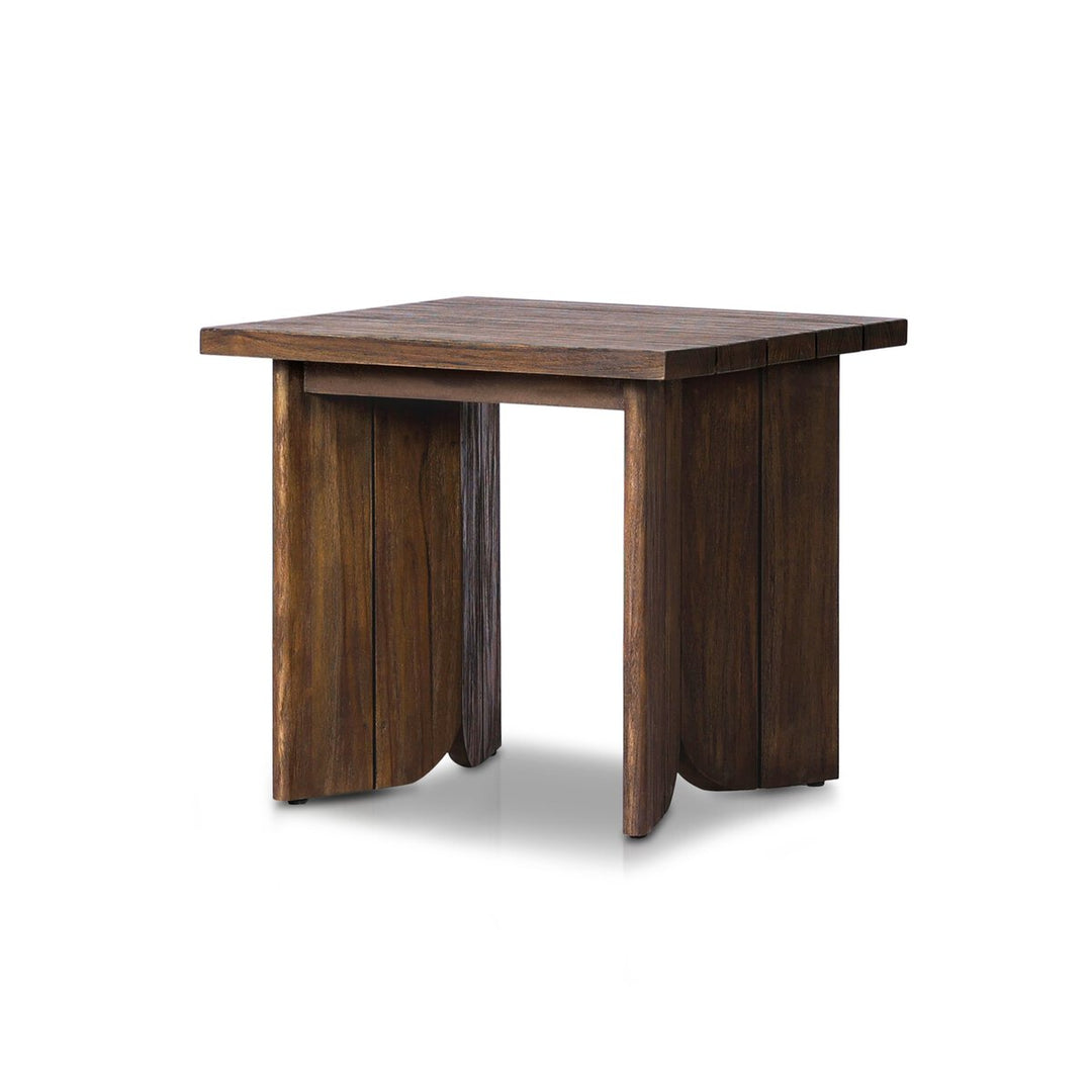 Odette Outdoor End Table - Stained Saddle Brown