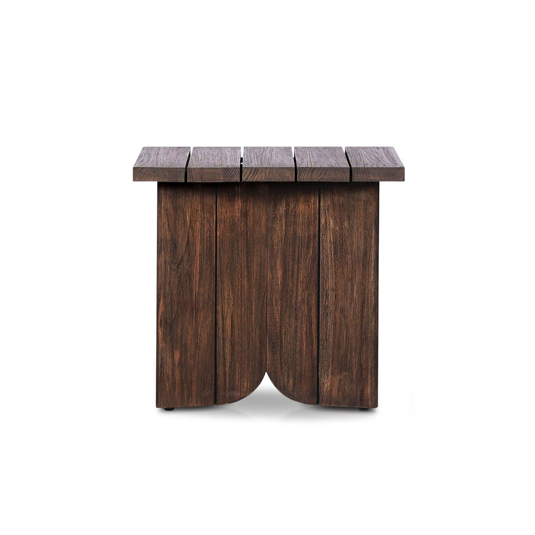 Odette Outdoor End Table - Stained Saddle Brown