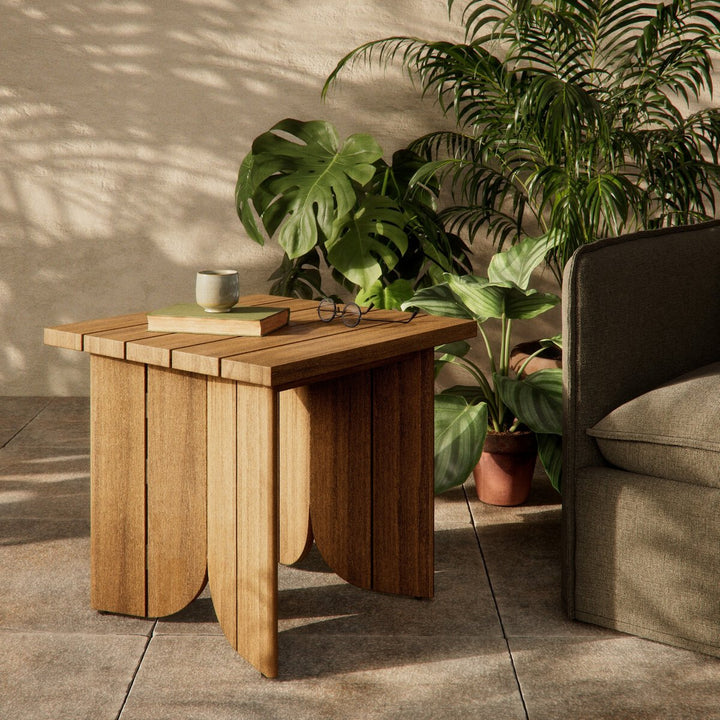 Odette Outdoor End Table - Washed Brown