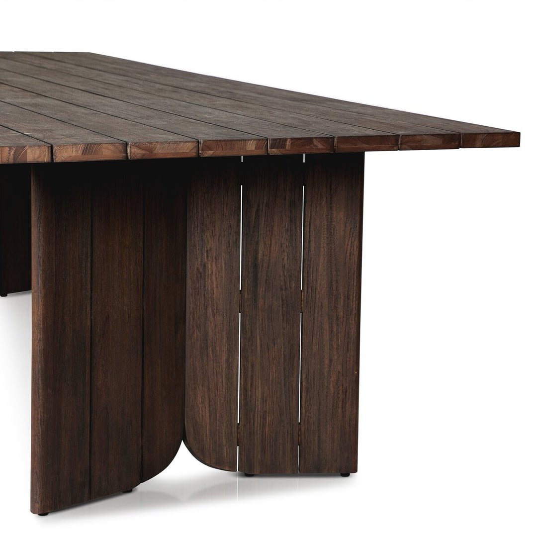 Odette Outdoor Dining Table - Stained Saddle Brown