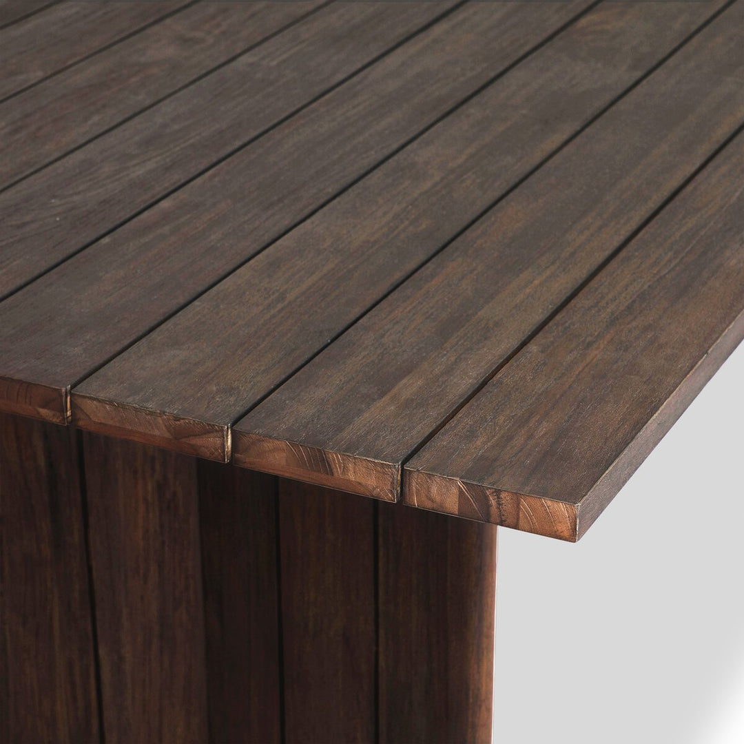 Odette Outdoor Dining Table - Stained Saddle Brown