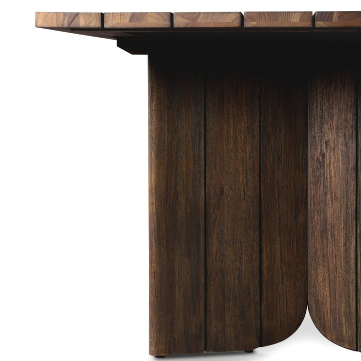 Odette Outdoor Dining Table - Stained Saddle Brown