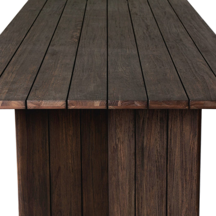 Odette Outdoor Dining Table - Stained Saddle Brown