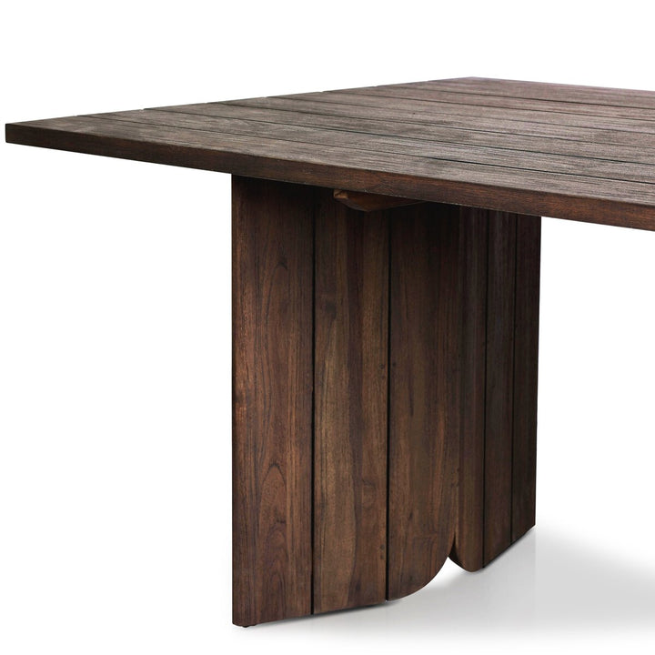 Odette Outdoor Dining Table - Stained Saddle Brown