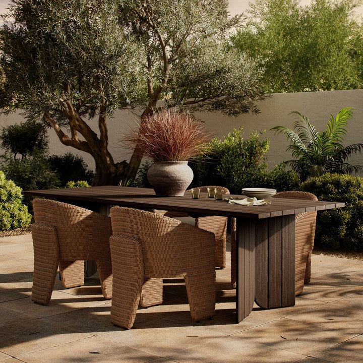 Odette Outdoor Dining Table - Stained Saddle Brown