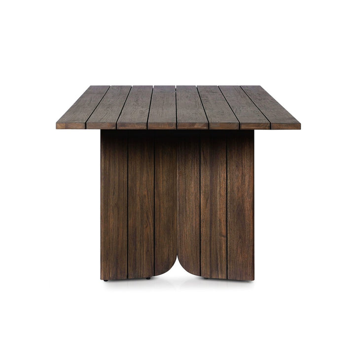 Odette Outdoor Dining Table - Stained Saddle Brown