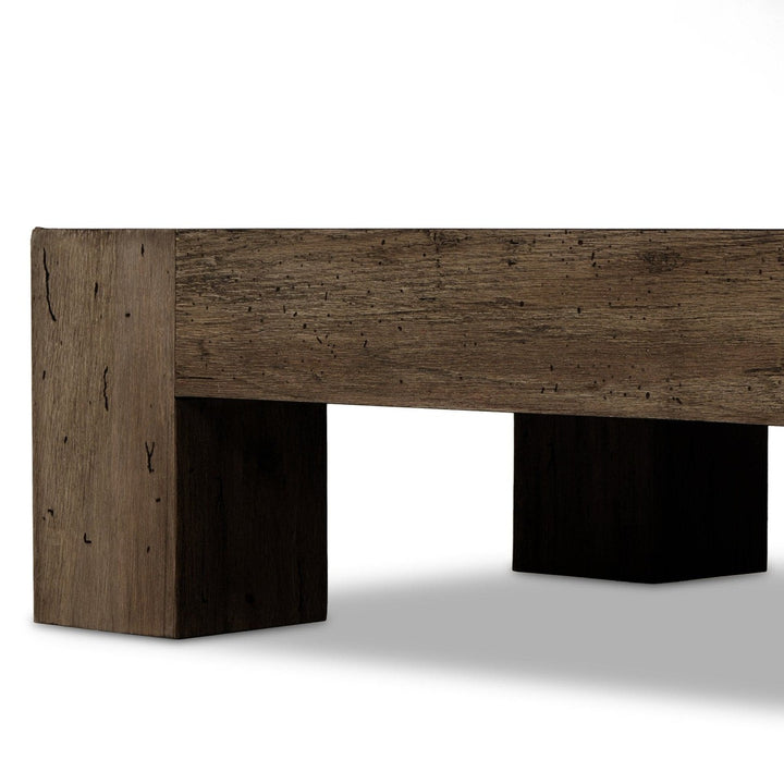 Callan Rectangular Coffee Table - Ebony Rustic Wormwood Oak