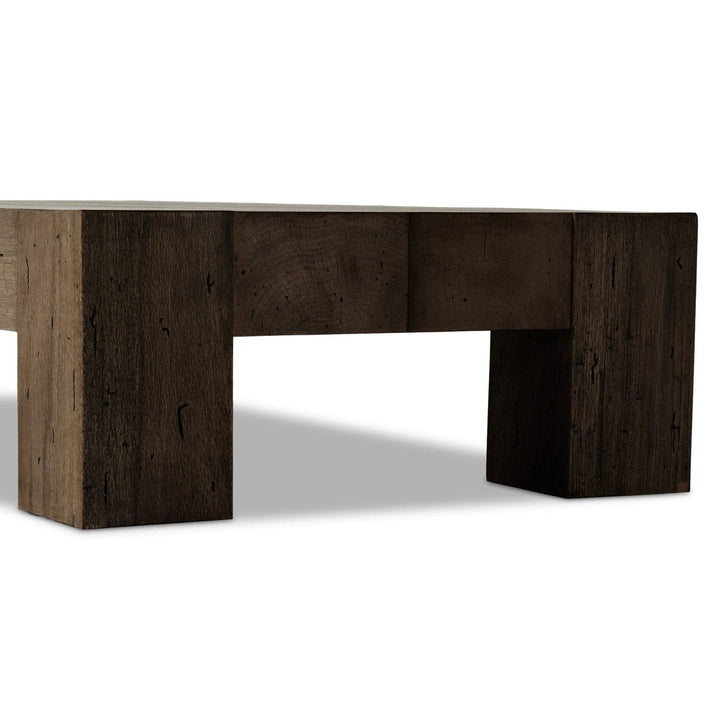 Callan Rectangular Coffee Table - Ebony Rustic Wormwood Oak