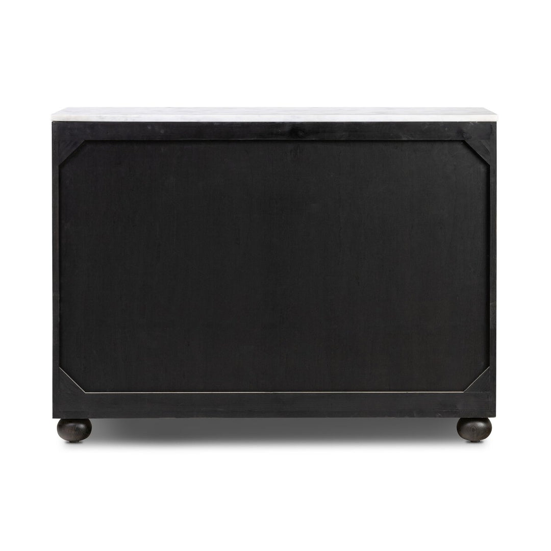 Domingo Marble Chest - Distressed Black