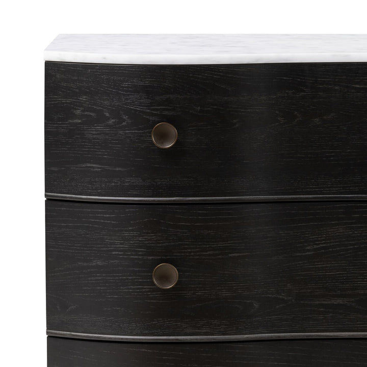 Domingo Marble Chest - Distressed Black