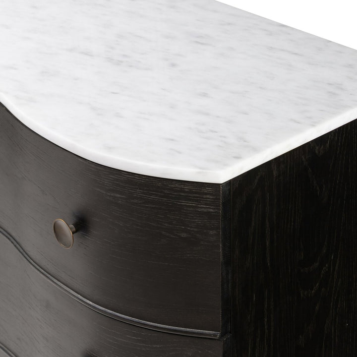 Domingo Marble Chest - Distressed Black