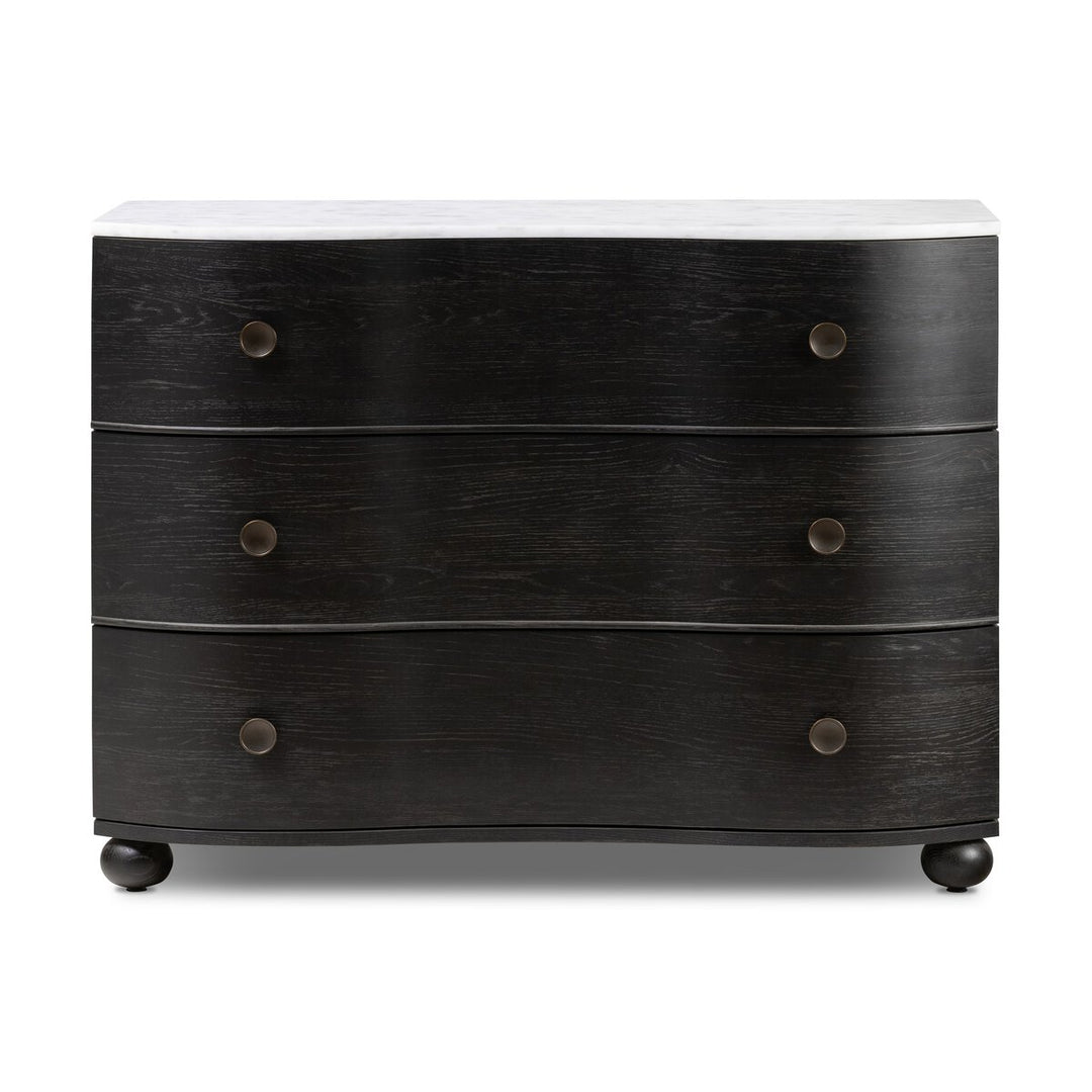 Domingo Marble Chest - Distressed Black