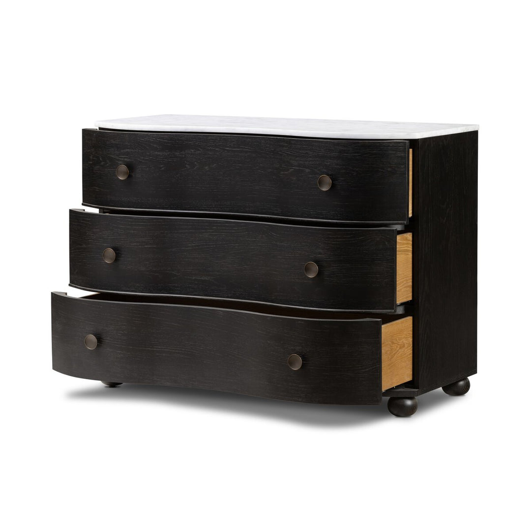 Domingo Marble Chest - Distressed Black