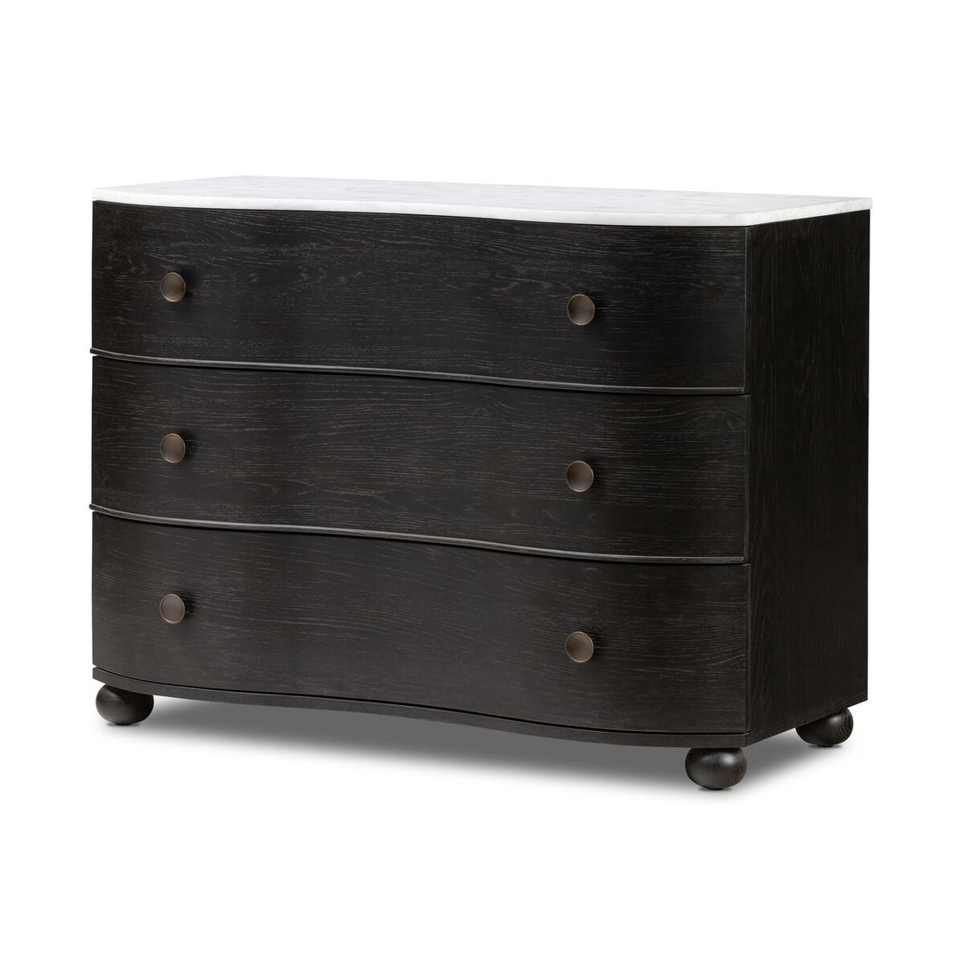 Domingo Marble Chest - Distressed Black