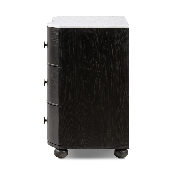 Domingo Marble Chest - Distressed Black