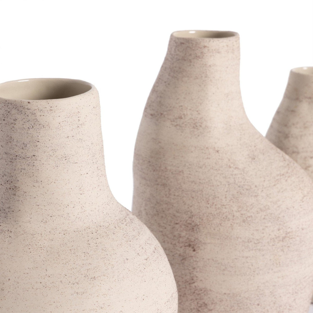 Solstice Vases, Set Of 3 - Distressed Cream