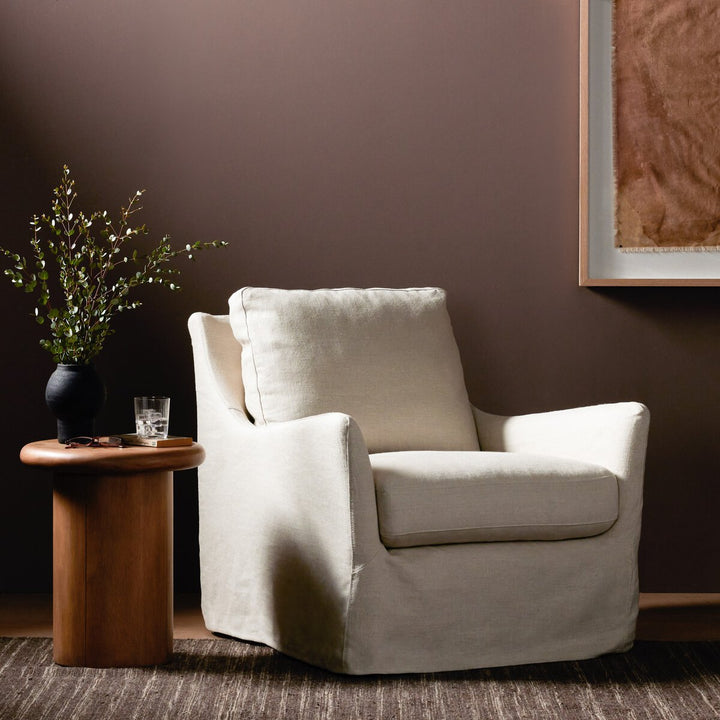 Colette Slipcover Swivel Chair